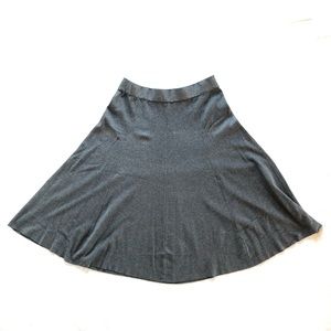 Charter Club Sweater Knit Flare Skirt Midi Gray